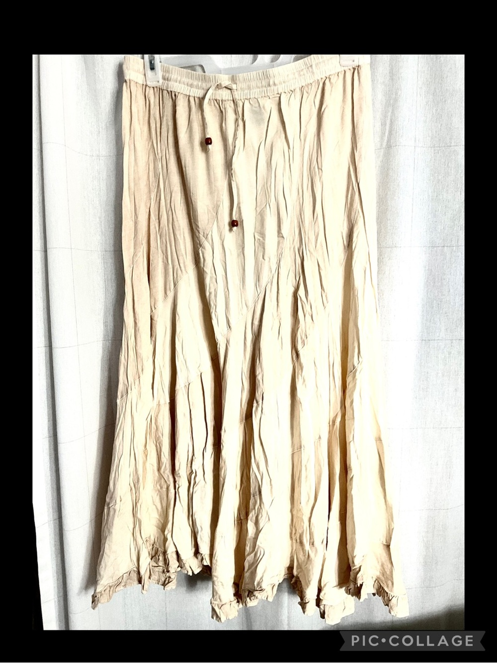 NWT Young Threads Cream Tiered Maxi Skirt